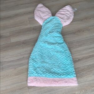 Authentic Kids Mermaid Plush Tail Blanket 52x19” Pink Star Faux Fur Sleeping Bag